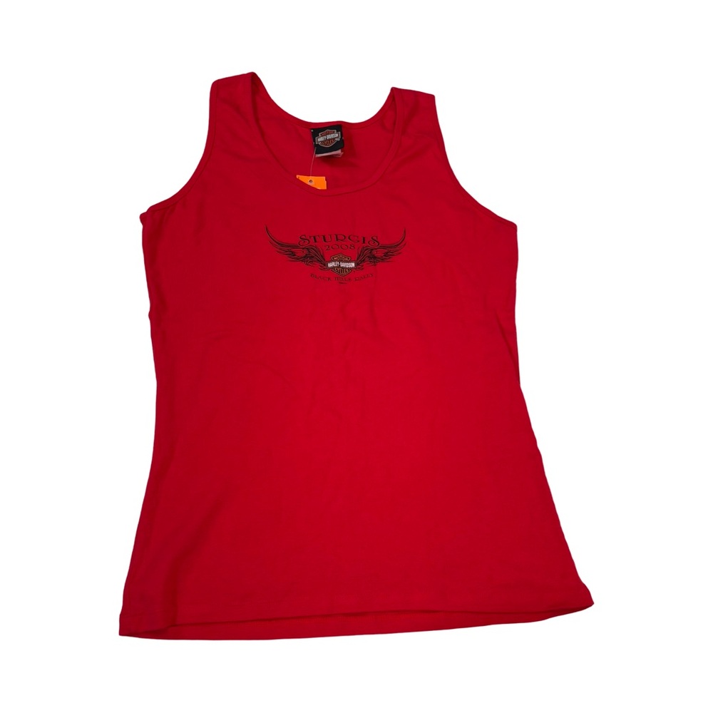 Harley Davidson Womens Athletic Scoop Neck Tank Top Size XL Red Sturgis 2008 NWT